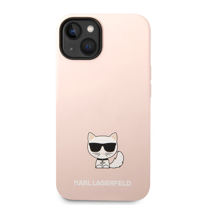 Pouzdro pro Apple iPhone 14 Plus, Karl Lagerfeld, Silicone Body Choupette, Růžové