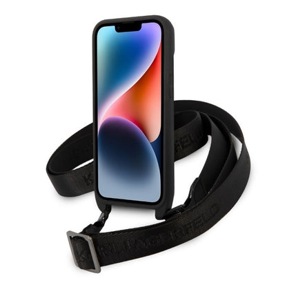 Pouzdro pro Apple iPhone 14 Plus, Karl Lagerfeld, Monogram Ikonik Karl, Bílá