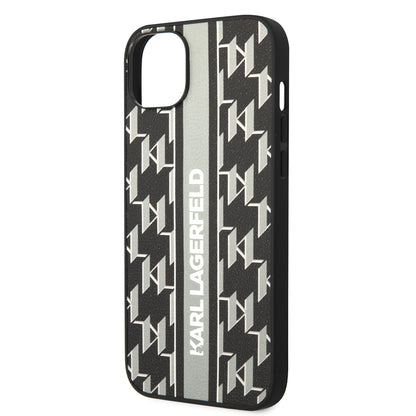 Pouzdro pro Apple iPhone 14 Plus, Karl Lagerfeld, Monogram Stripe, Šedé