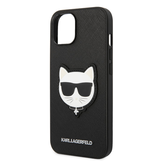 Pouzdro pro Apple iPhone 14 Plus, Karl Lagerfeld, Saffiano Choupette's Head, Černá