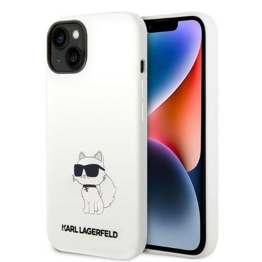 Pouzdro pro Apple iPhone 14 Plus, Karl Lagerfeld, Silicone Choupette, Bílá