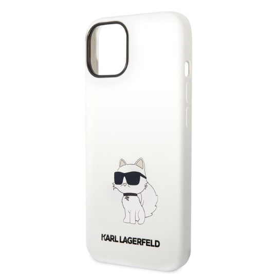 Pouzdro pro Apple iPhone 14 Plus, Karl Lagerfeld, Silicone Choupette, Bílá