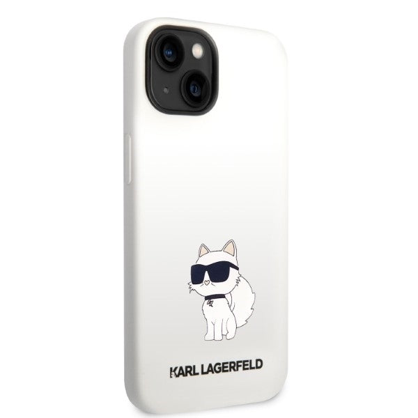 Case for Apple iPhone 14 Plus, Karl Lagerfeld, Silicone Choupette, White