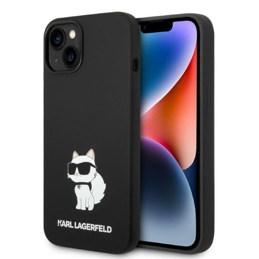 Pouzdro pro Apple iPhone 14 Plus, Karl Lagerfeld, Silicone Choupette, Černá