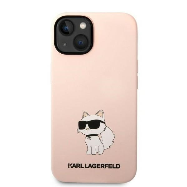 Pouzdro pro Apple iPhone 14 Plus, Karl Lagerfeld, Silicone Choupette, Růžové