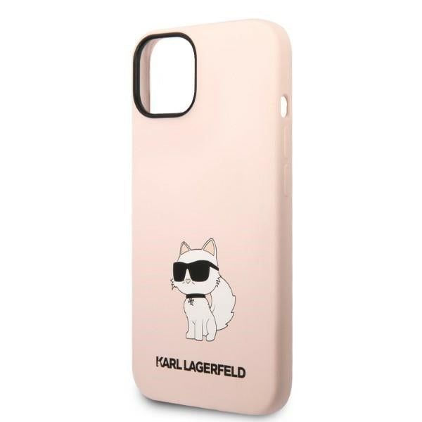 Pouzdro pro Apple iPhone 14 Plus, Karl Lagerfeld, Silicone Choupette, Růžové