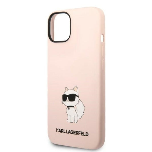 Pouzdro pro Apple iPhone 14 Plus, Karl Lagerfeld, Silicone Choupette, Růžové