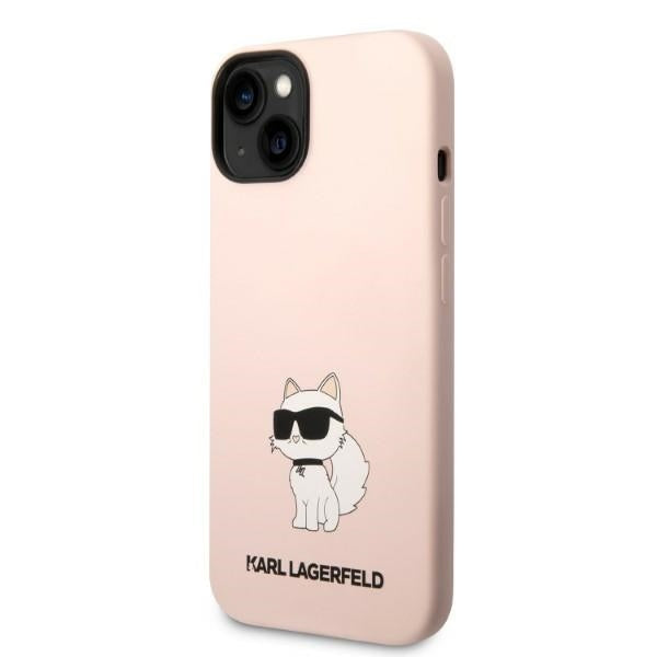 Pouzdro pro Apple iPhone 14 Plus, Karl Lagerfeld, Silicone Choupette, Růžové