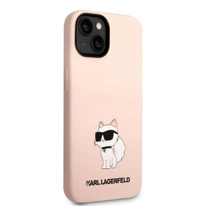 Pouzdro pro Apple iPhone 14 Plus, Karl Lagerfeld, Silicone Choupette, Růžové