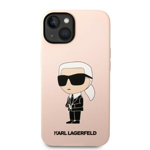 Case for Apple iPhone 14 Plus, Karl Lagerfeld, Ikonik Karl Silicone, Pink