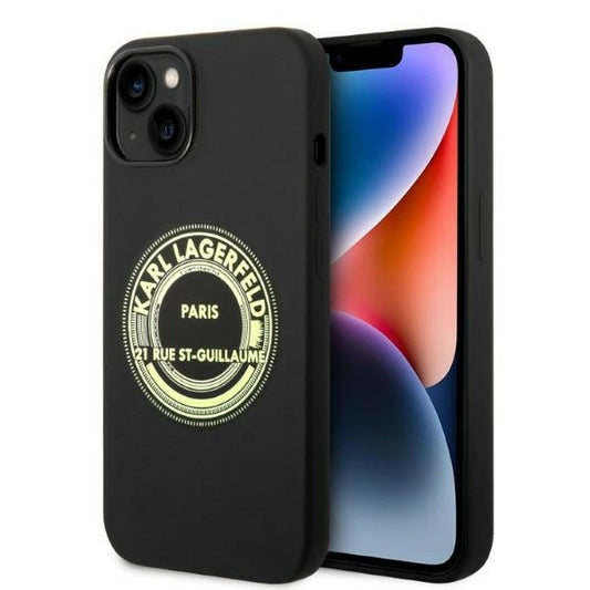 Pouzdro pro Apple iPhone 14 Plus, Karl Lagerfeld, Silicone RSG, Černá
