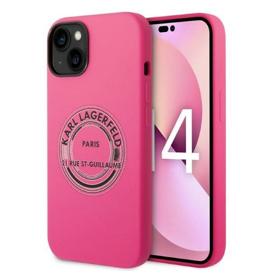 Pouzdro pro Apple iPhone 14 Plus, Karl Lagerfeld, Silicone RSG, Růžová