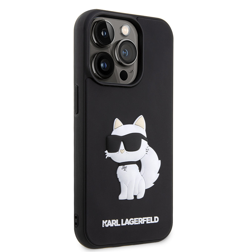 Case for Apple iPhone 14 Pro, Karl Lagerfeld, 3D Rubber Choupette, Black