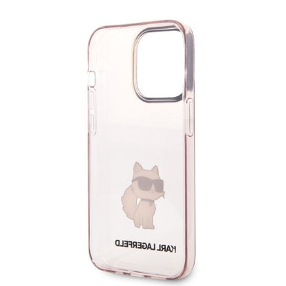 Pouzdro pro Apple iPhone 14 Pro, Karl Lagerfeld, Ikonik Choupette, Růžové