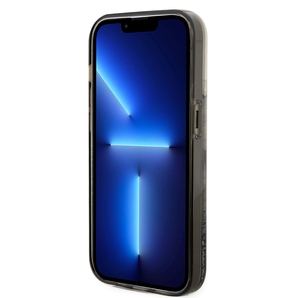 Pouzdro pro Apple iPhone 14 Pro, Karl Lagerfeld, Liquid Glitter Choupette, Průhledné