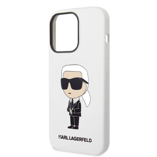 Pouzdro pro Apple iPhone 14 Pro, Karl Lagerfeld, Silicone Ikonik NFT, Bílá