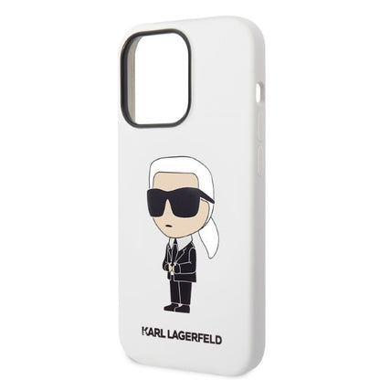 Pouzdro pro Apple iPhone 14 Pro, Karl Lagerfeld, Silicone Ikonik NFT, Bílá