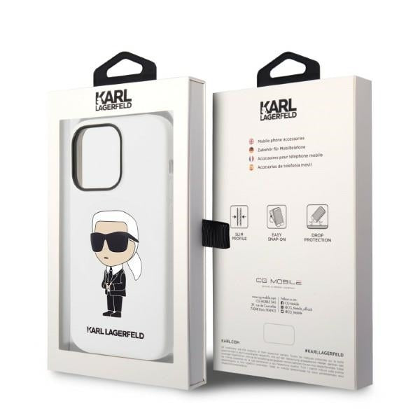 Pouzdro pro Apple iPhone 14 Pro, Karl Lagerfeld, Silicone Ikonik NFT, Bílá