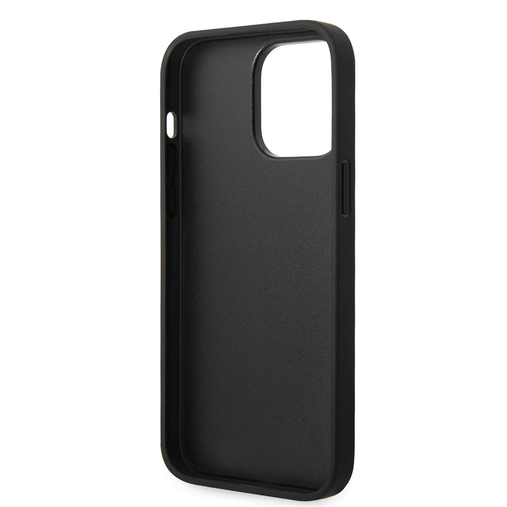 Pouzdro pro Apple iPhone 14 Pro Max, Karl Lagerfeld, Glitter Flakes Ikonik Karl, Stříbrné.