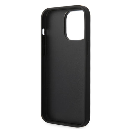 Pouzdro pro Apple iPhone 14 Pro Max, Karl Lagerfeld, Glitter Flakes Ikonik Karl, Stříbrné.