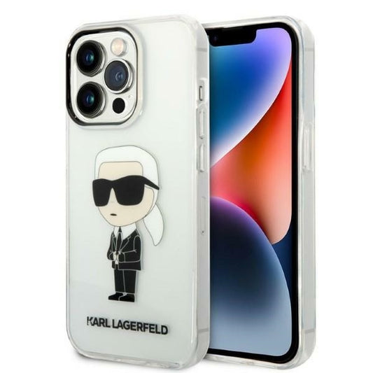 Pouzdro pro Apple iPhone 14 Pro Max, Karl Lagerfeld, Ikonik Karl, Průhledné