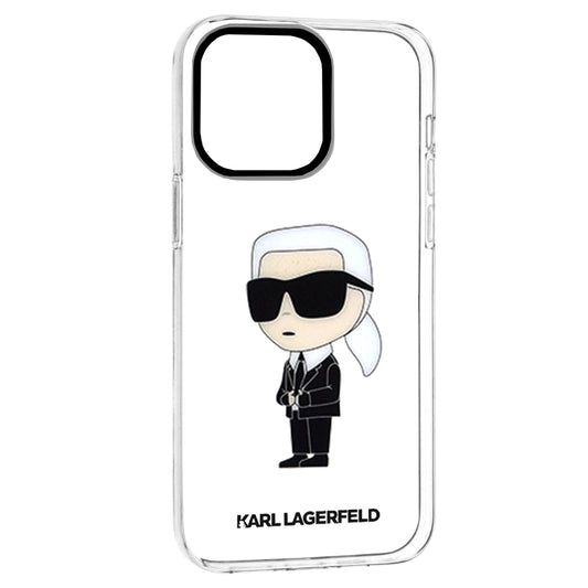Pouzdro pro Apple iPhone 14 Pro Max, Karl Lagerfeld, Ikonik Karl, Průhledné
