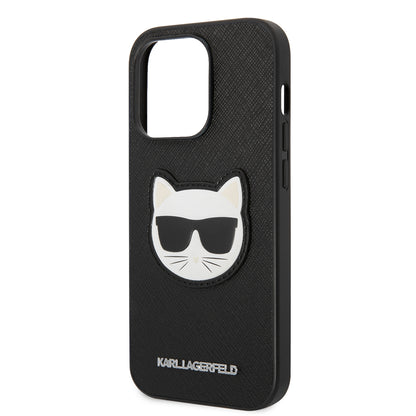 Case for Apple iPhone 14 Pro Max, Karl Lagerfeld, Saffiano Choupette's Head, Black