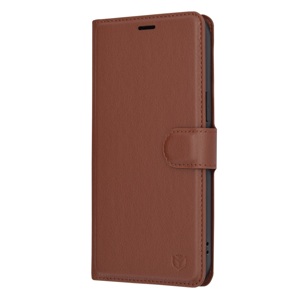 Pouzdro pro Apple iPhone 14 Pro Max, Techsuit, kožené folio, hnědé