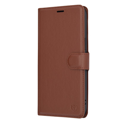 Pouzdro pro Apple iPhone 14 Pro Max, Techsuit, kožené folio, hnědé