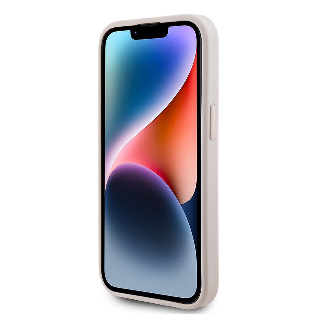 Pouzdro pro Apple iPhone 15, Guess, 4G Metal Gold Logo, Růžové