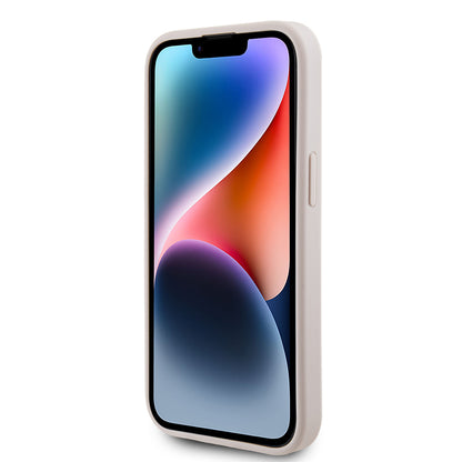 Pouzdro pro Apple iPhone 15, Guess, 4G Metal Gold Logo, Růžové