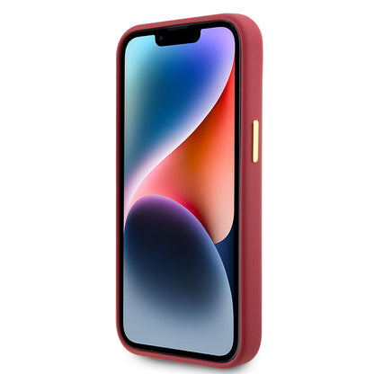 Case for Apple iPhone 15, Guess, Script Metal Logo & Frame, Pink