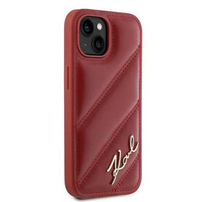 Pouzdro pro Apple iPhone 15, Karl Lagerfeld, Diagonal Quilted Script, Rosie