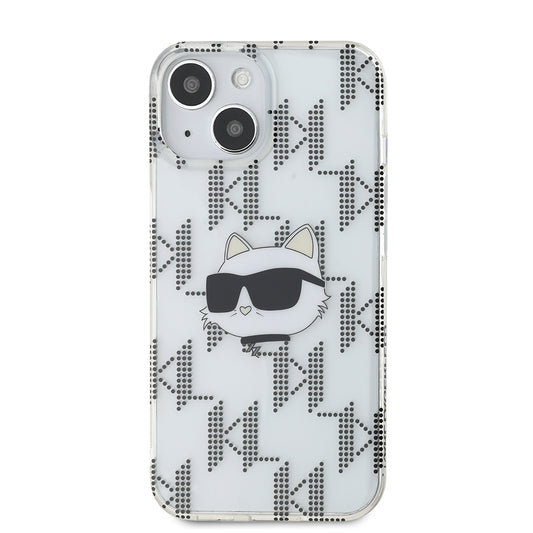 Pouzdro pro Apple iPhone 15, Karl Lagerfeld, IML Electroplated Choupette Head, Průhledné