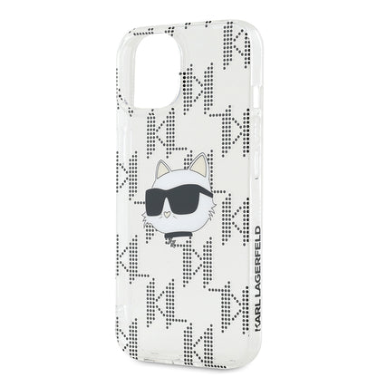 Pouzdro pro Apple iPhone 15, Karl Lagerfeld, IML Electroplated Choupette Head, Průhledné