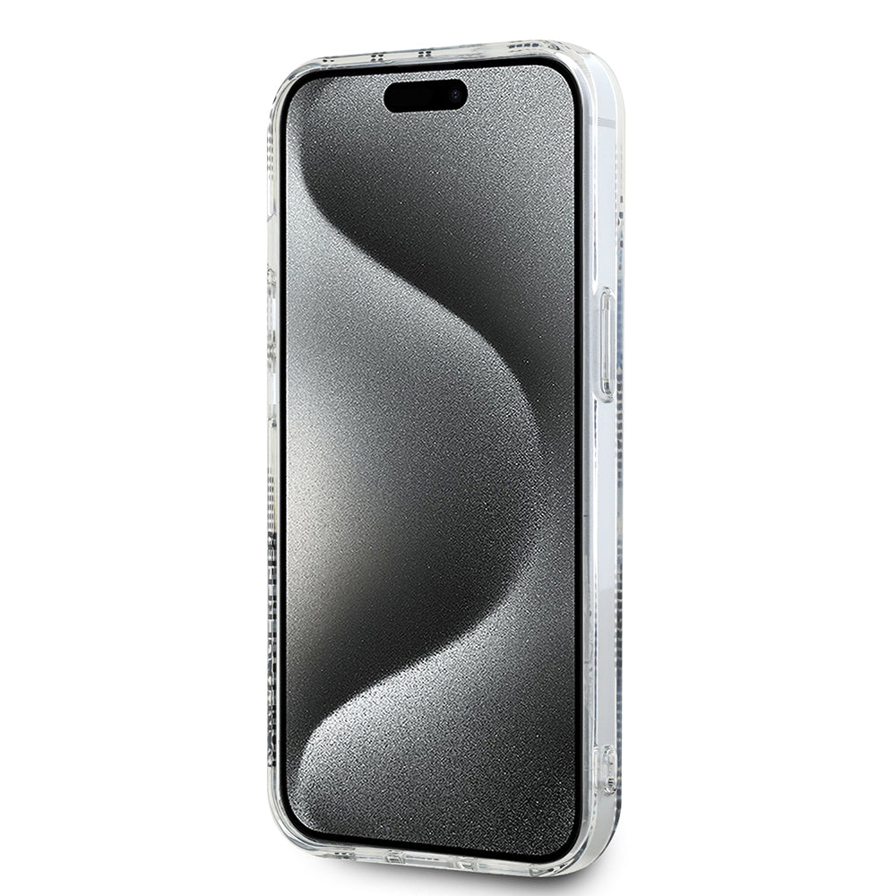 Pouzdro pro Apple iPhone 15, Karl Lagerfeld, IML Electroplated Choupette Head, Průhledné
