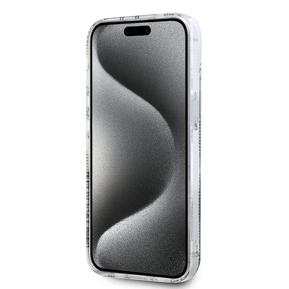 Pouzdro pro Apple iPhone 15, Karl Lagerfeld, IML Electroplated Choupette Head, Průhledné