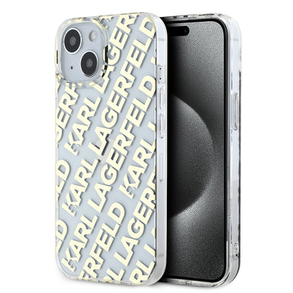Pouzdro pro Apple iPhone 15, Karl Lagerfeld, IML Luxury Gold Fullover Logo, Zlatá