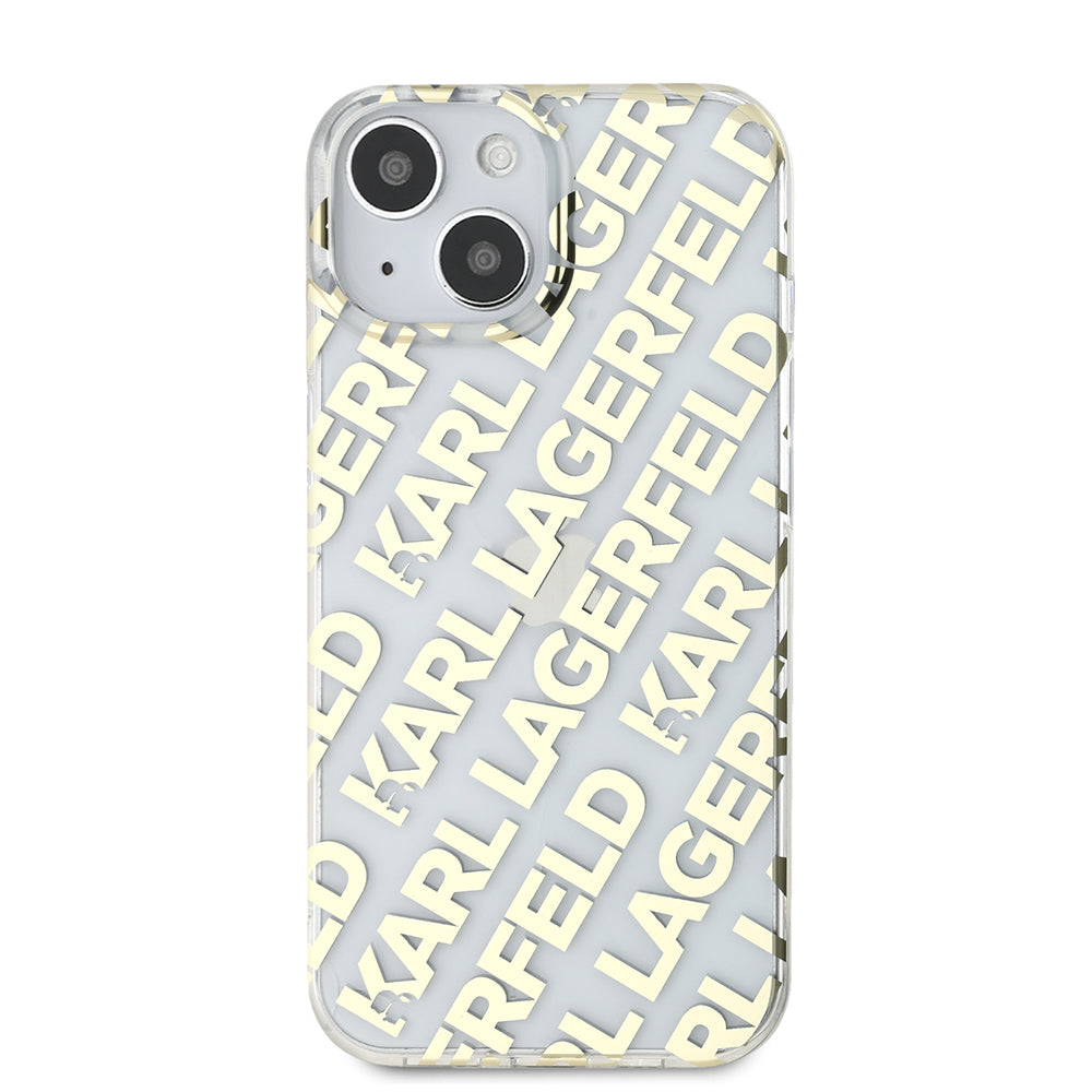 Pouzdro pro Apple iPhone 15, Karl Lagerfeld, IML Luxury Gold Fullover Logo, Zlatá