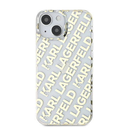 Pouzdro pro Apple iPhone 15, Karl Lagerfeld, IML Luxury Gold Fullover Logo, Zlatá