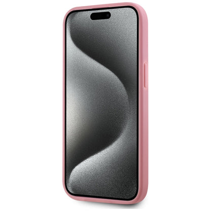 Pouzdro pro Apple iPhone 15, Karl Lagerfeld, Metal Signature, Růžové