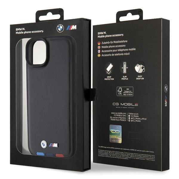 Case for Apple iPhone 15 Plus, BMW, Tricolor Stamp, Black