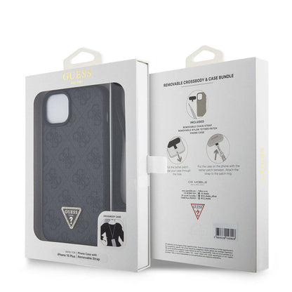 Pouzdro pro Apple iPhone 15 Plus, Guess, Crossbody 4G Metal Logo, Černá