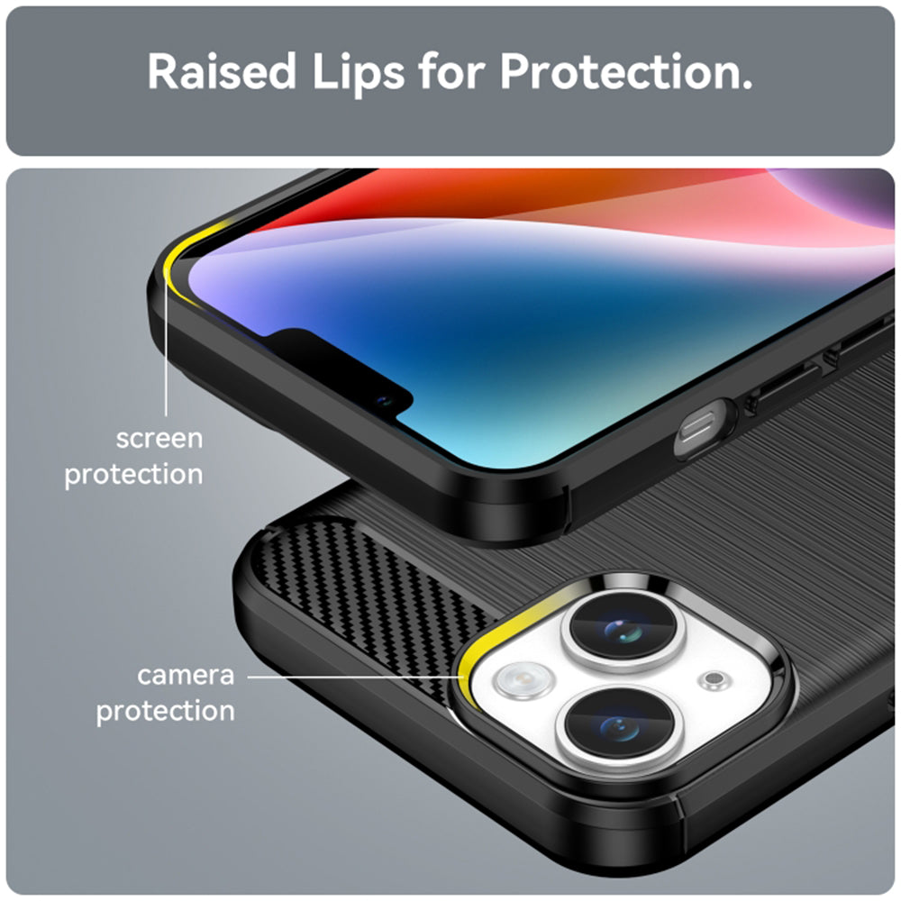 Pouzdro pro Apple iPhone 15 Plus, Techsuit, Carbon, Černé