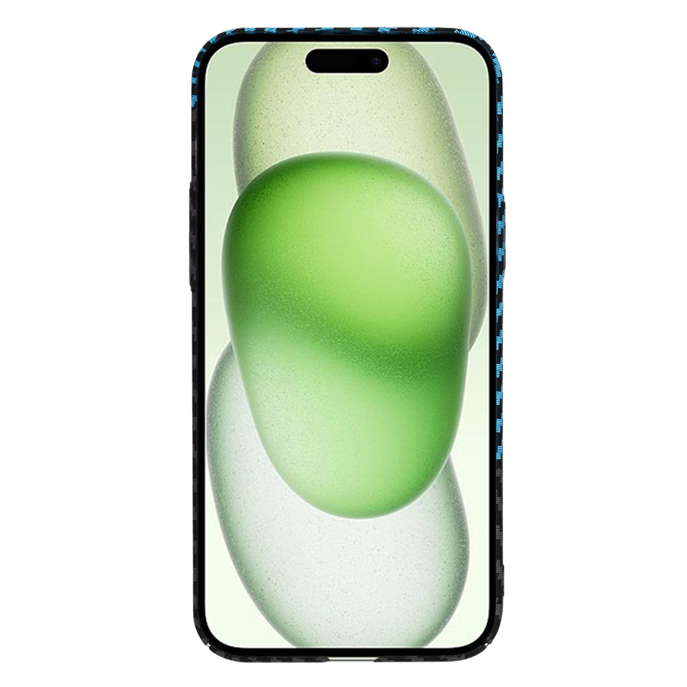 Pouzdro pro Apple iPhone 15 Plus, Techsuit, Carbonite FiberShell, Černá Bleu
