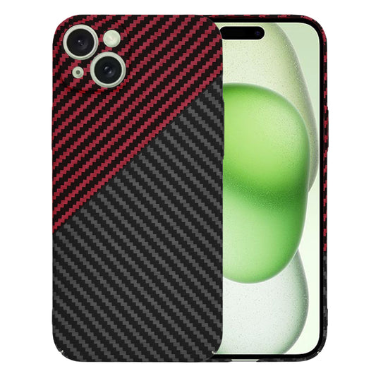 Pouzdro pro Apple iPhone 15 Plus, Techsuit, Carbonite FiberShell, Černo-červené