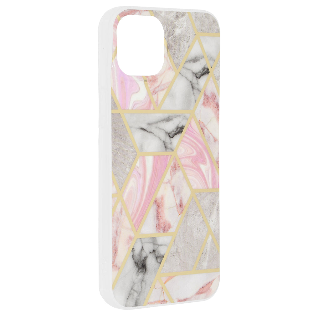 Pouzdro pro Apple iPhone 15 Plus, Techsuit, Marble, Růžové