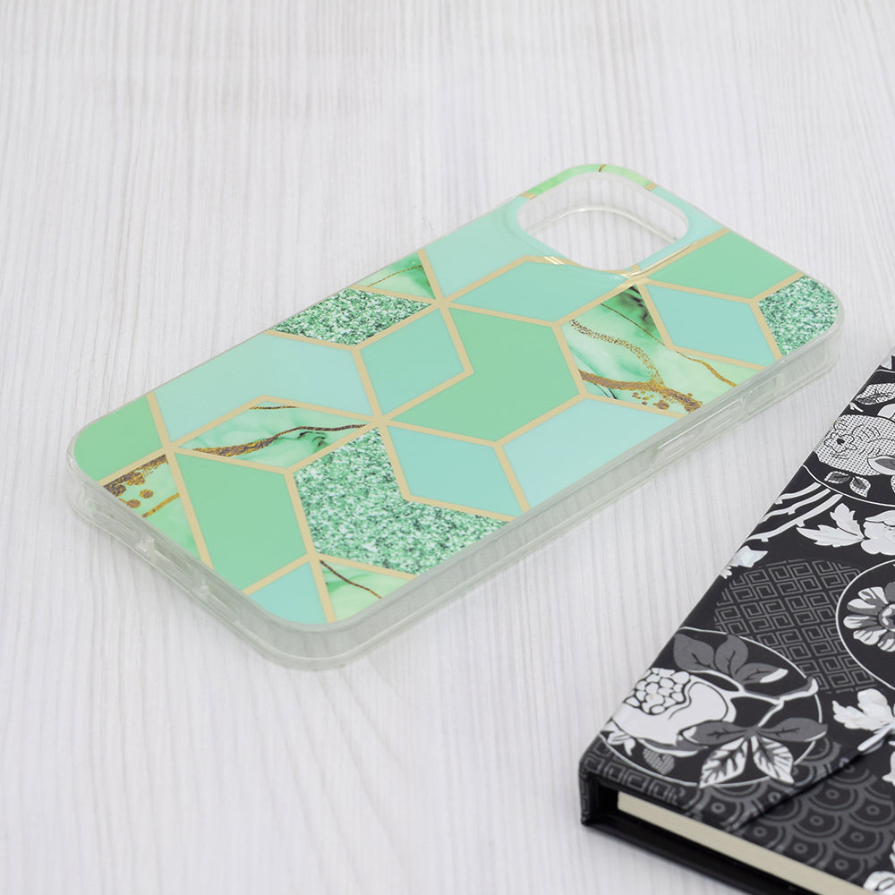 Pouzdro pro Apple iPhone 15 Plus, Techsuit, Marble, Zelené