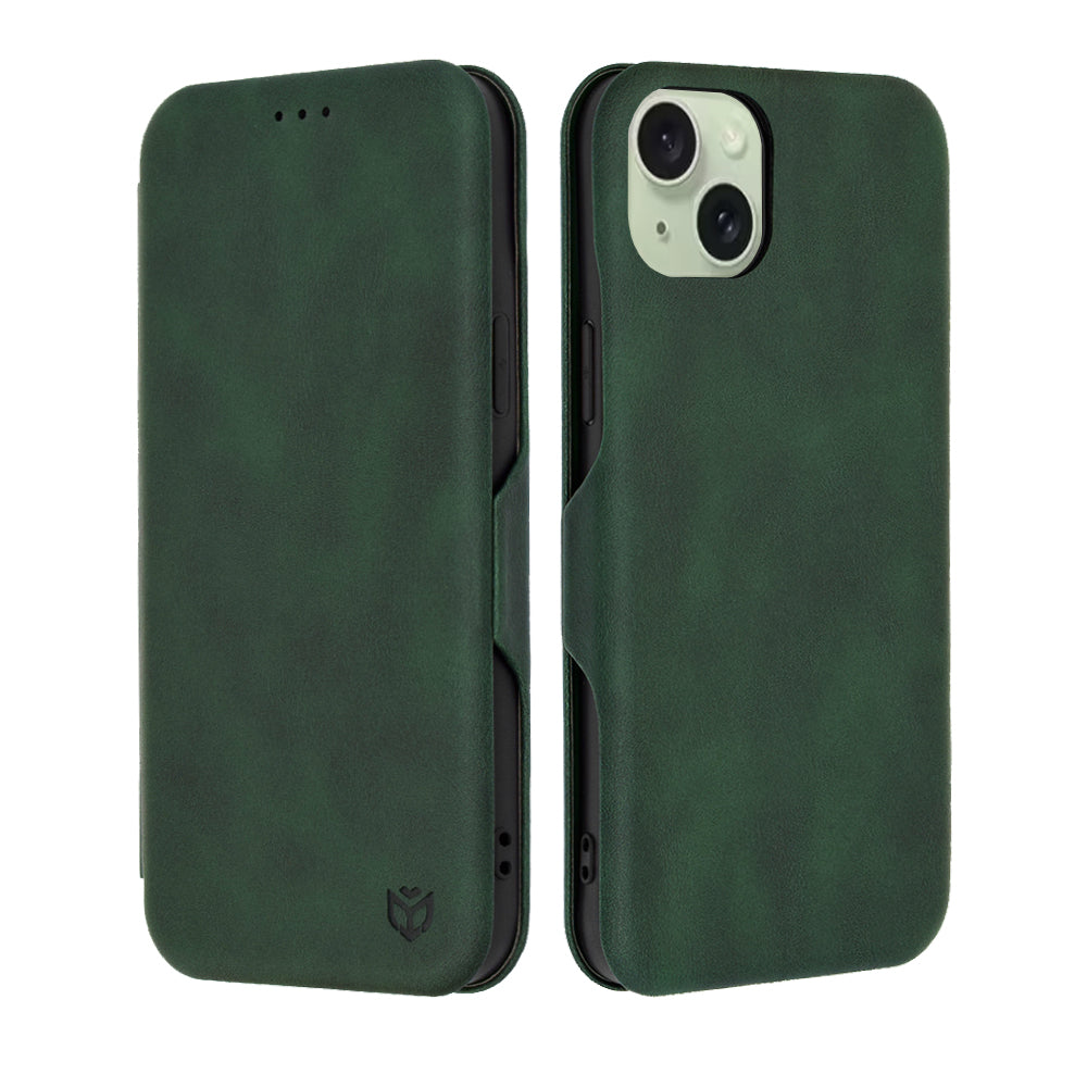 Pouzdro pro Apple iPhone 15 Plus, Techsuit, Safe Wallet Plus, Zelené