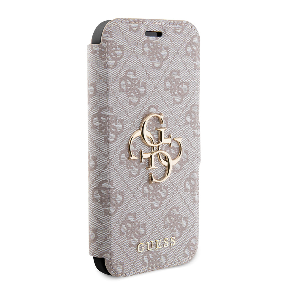 Pouzdro pro Apple iPhone 15 Pro, Guess, 4G Book, Růžové